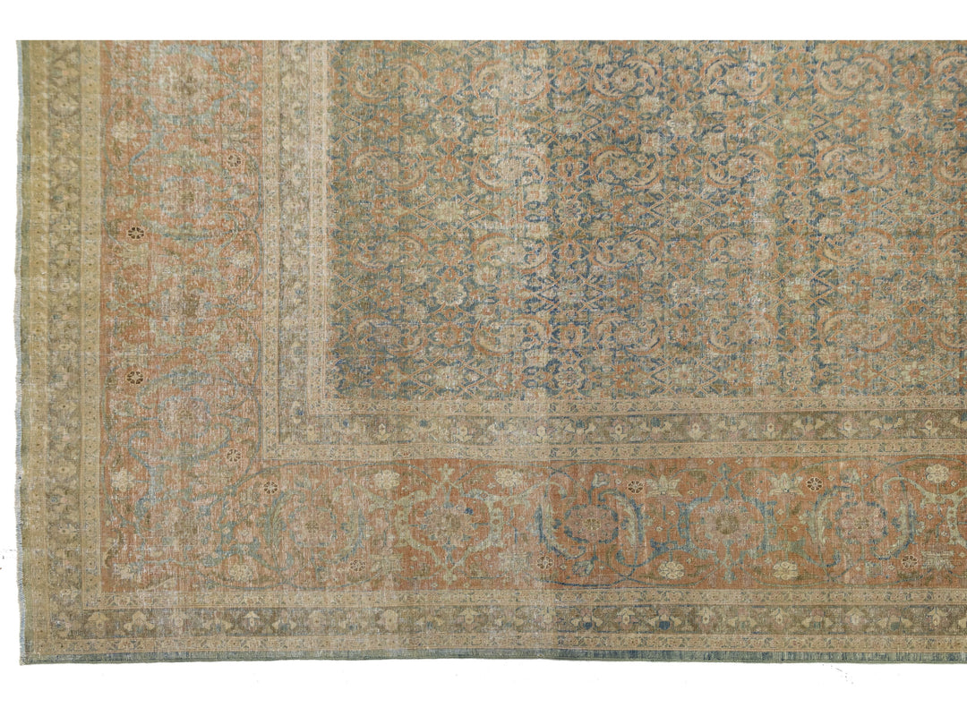 Antique Tabriz Wool Rug 11 X 16