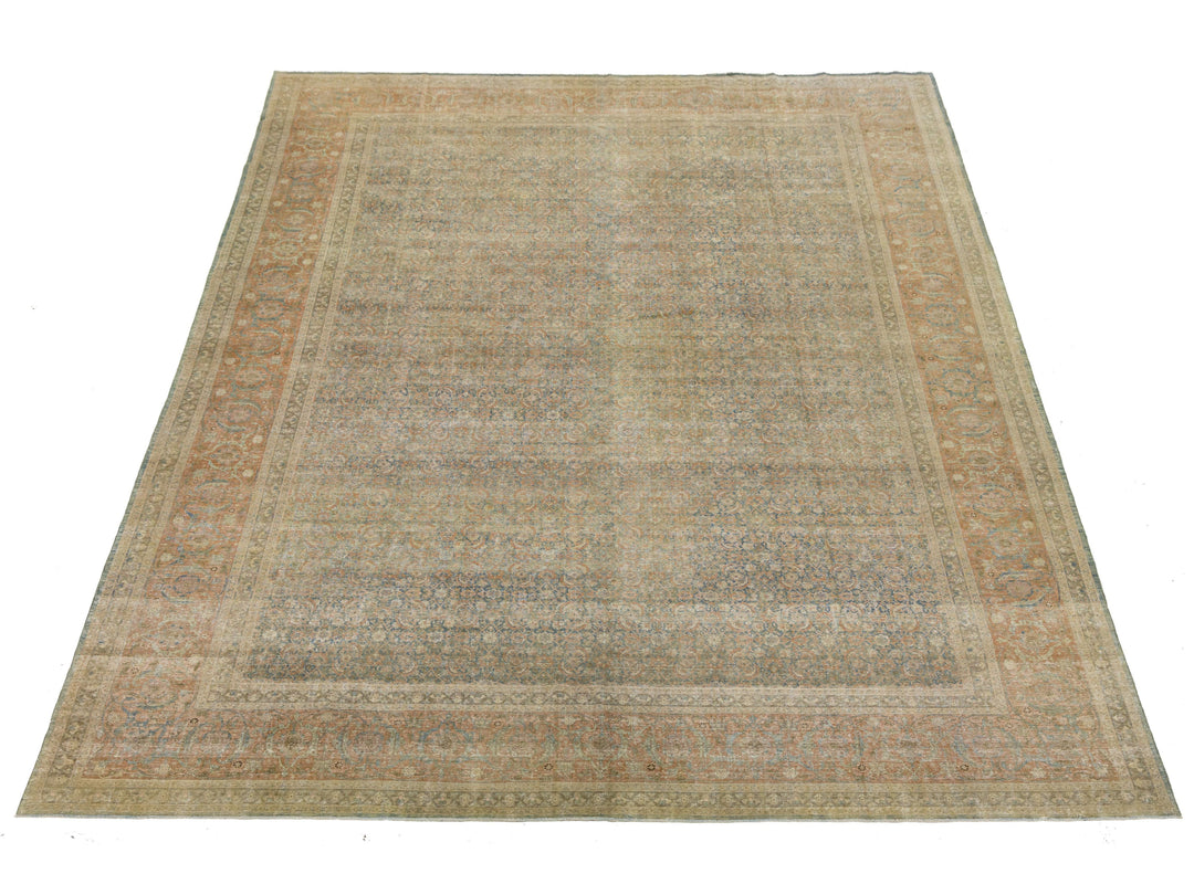 Antique Tabriz Wool Rug 11 X 16