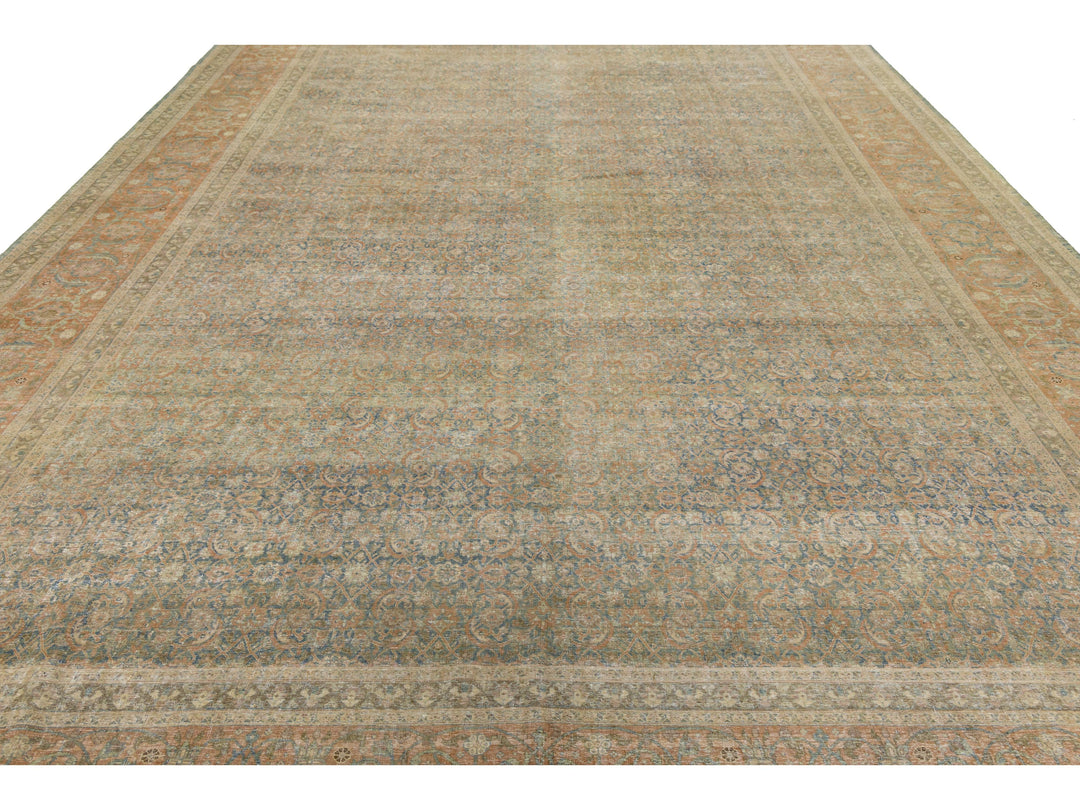 Antique Tabriz Wool Rug 11 X 16