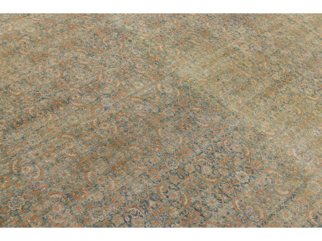 Antique Tabriz Wool Rug 11 X 16