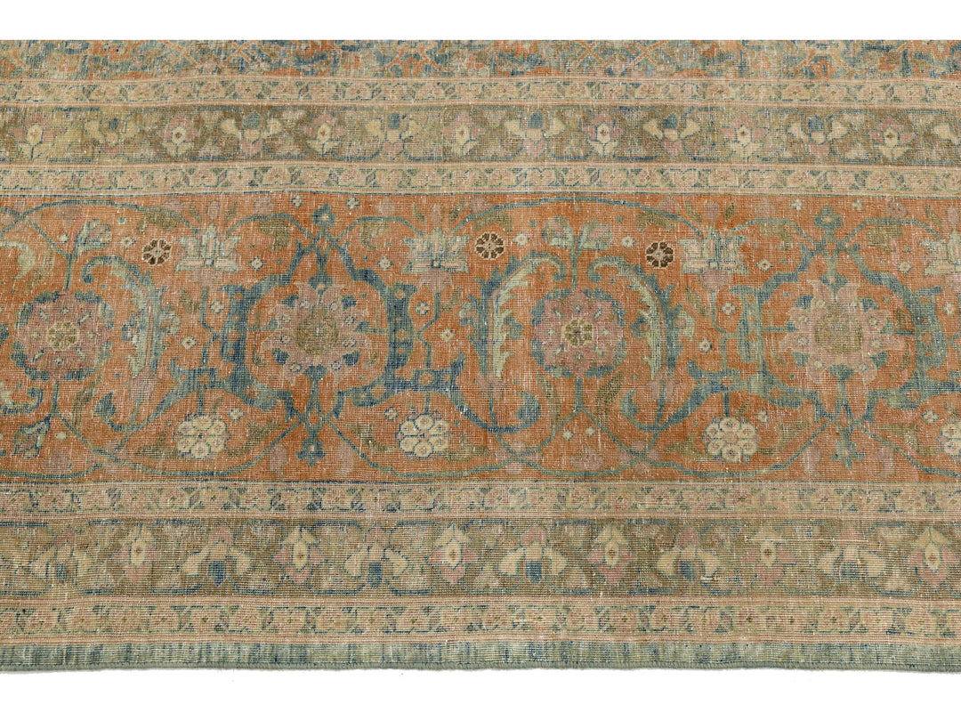 Antique Tabriz Wool Rug 11 X 16