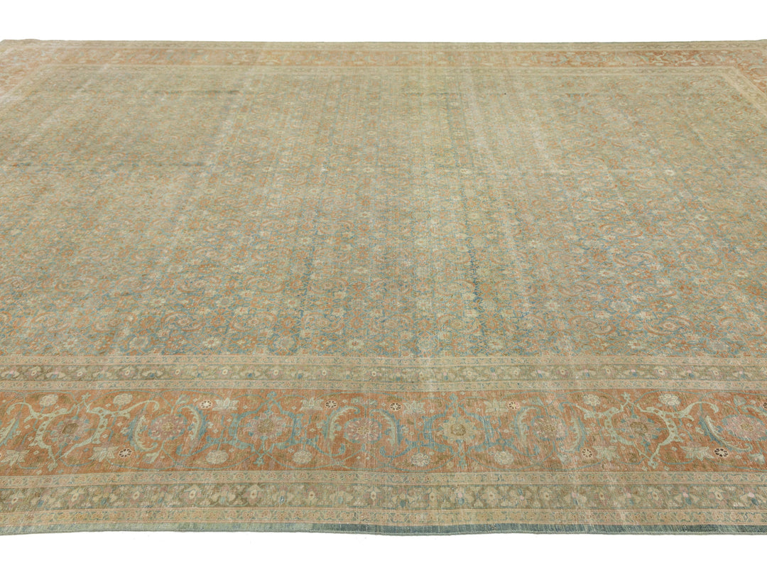Antique Tabriz Wool Rug 11 X 16
