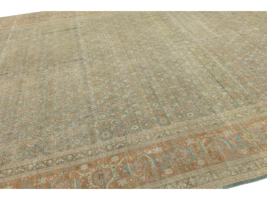 Antique Tabriz Wool Rug 11 X 16