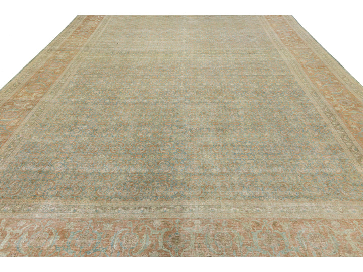 Antique Tabriz Wool Rug 11 X 16