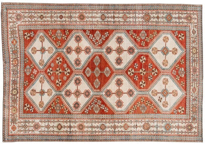 Antique Afshar Wool Rug  7' X 11'