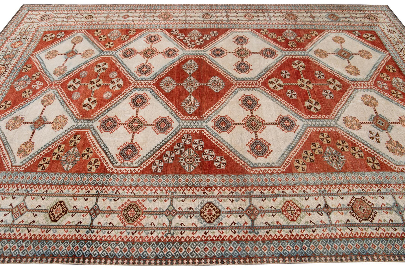 Antique Afshar Wool Rug  7' X 11'