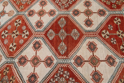 Antique Afshar Wool Rug  7' X 11'