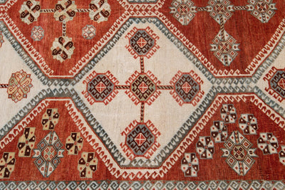 Antique Afshar Wool Rug  7' X 11'