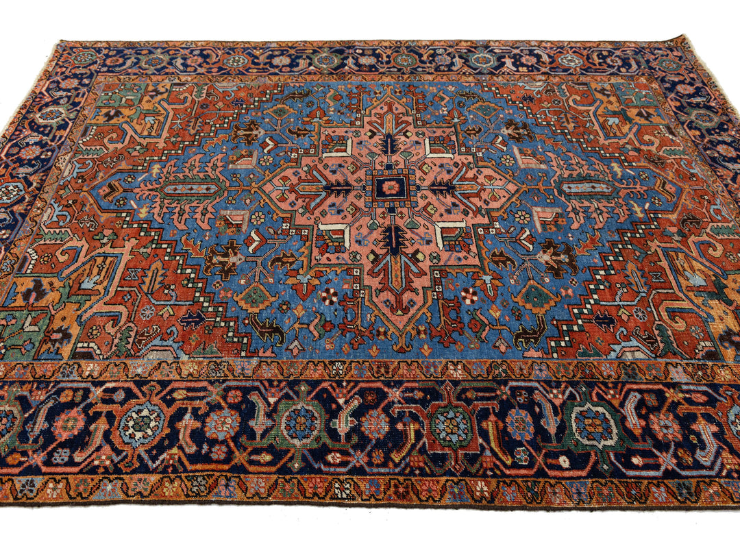 Antique Heriz Wool Rug 7 X 8