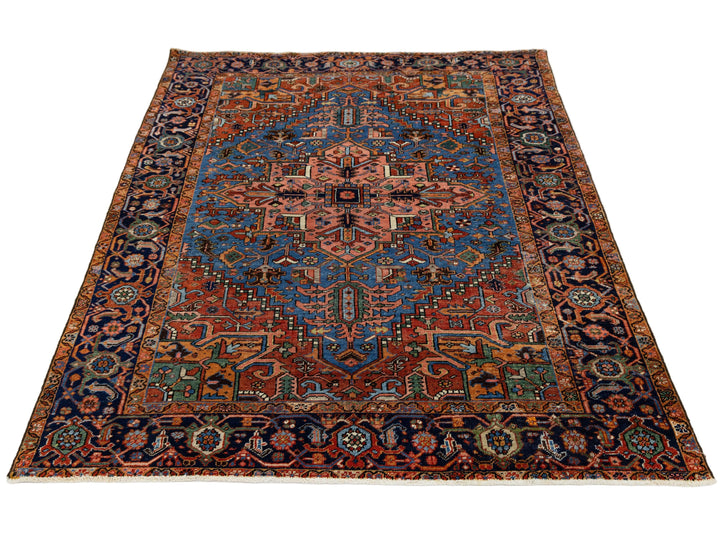 Antique Heriz Wool Rug 7 X 8