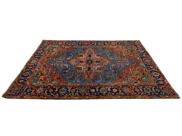 Antique Heriz Wool Rug 7 X 8