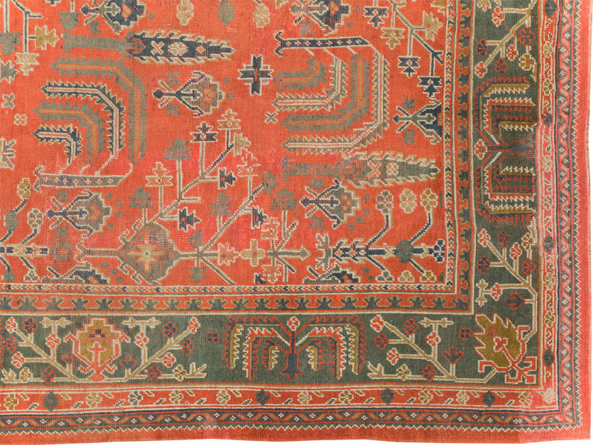 Antique Turkish Oushak Wool Rug 12 X 14