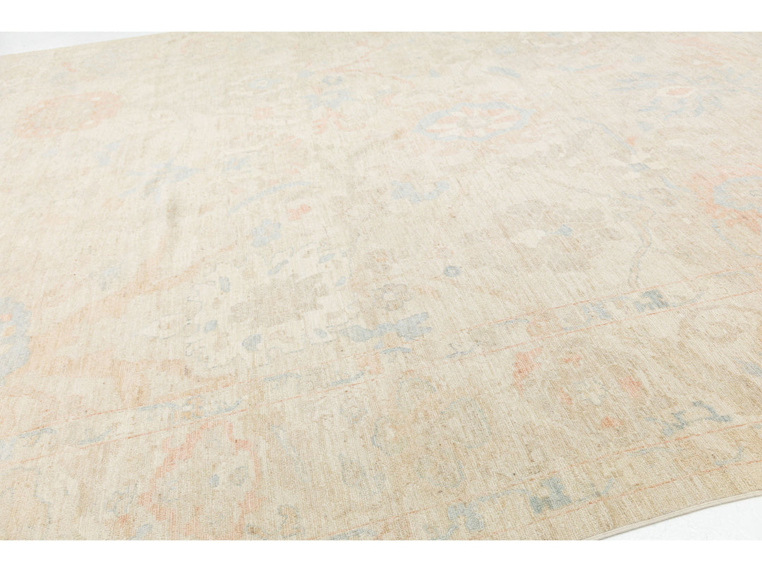 Modern Oushak Wool Rug 12 X 15