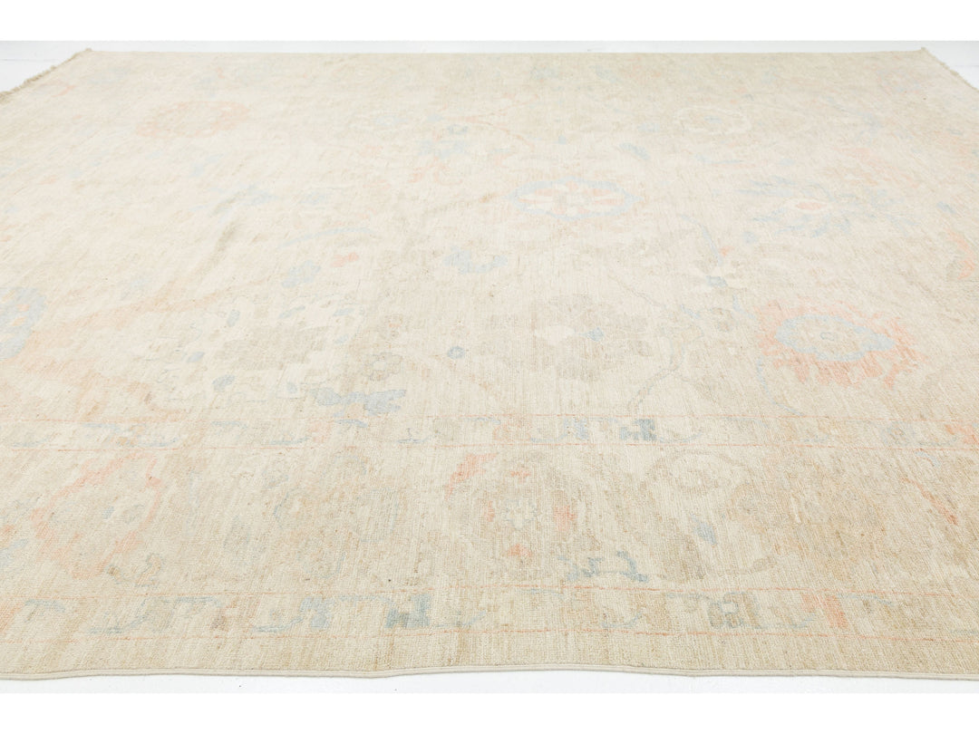 Modern Oushak Wool Rug 12 X 15