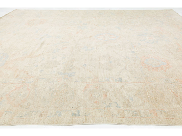 Modern Oushak Wool Rug 12 X 15