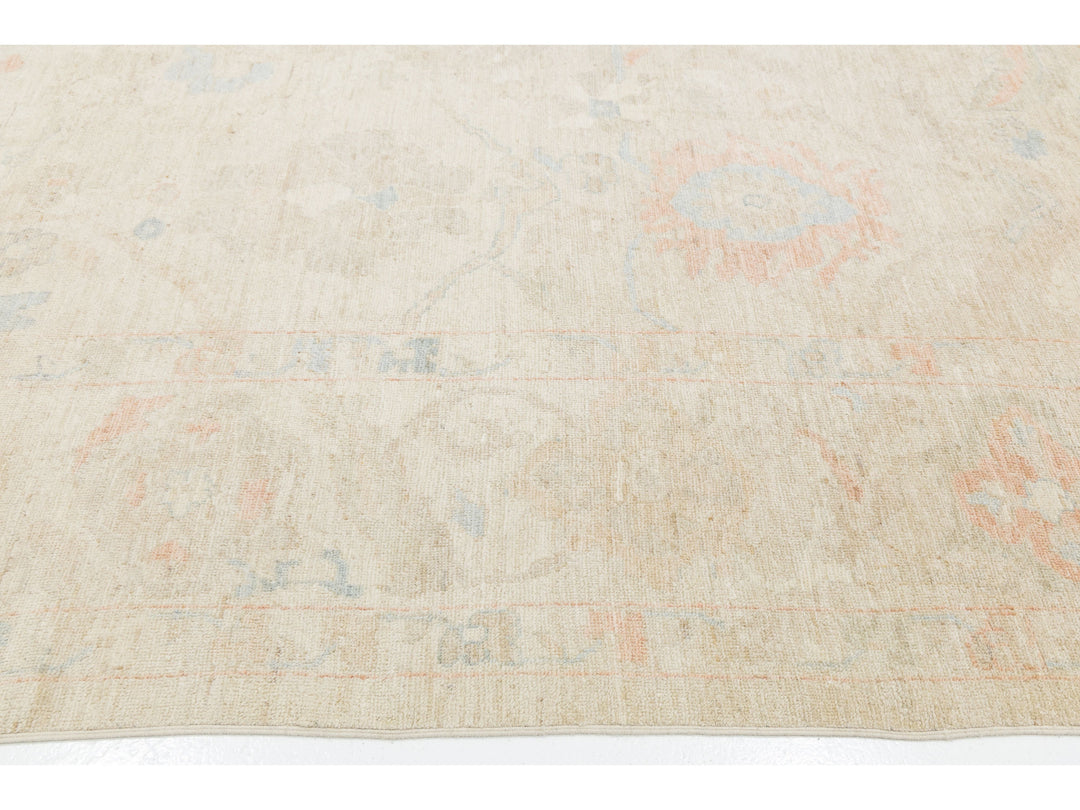 Modern Oushak Wool Rug 12 X 15