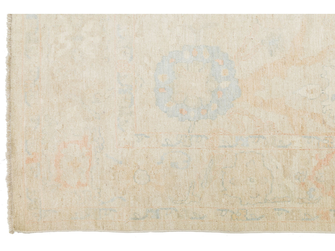 Modern Oushak Wool Rug 12 X 15
