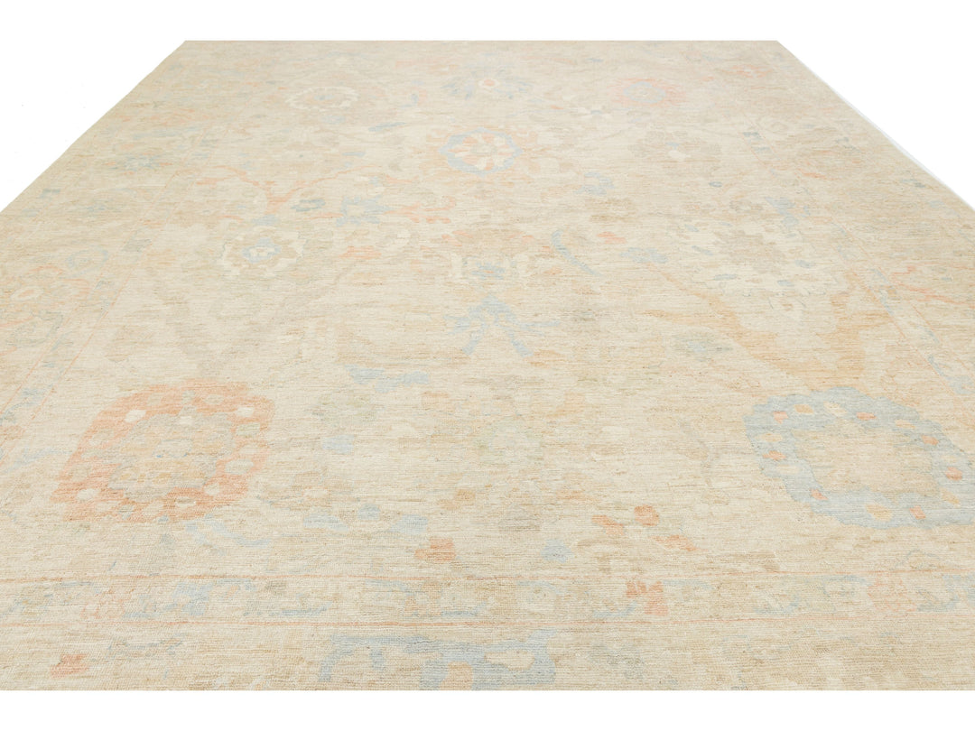 Modern Oushak Wool Rug 12 X 15