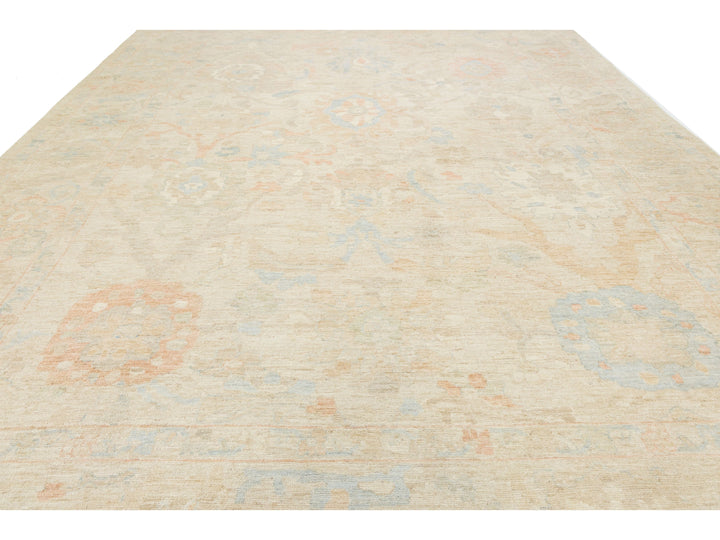 Modern Oushak Wool Rug 12 X 15