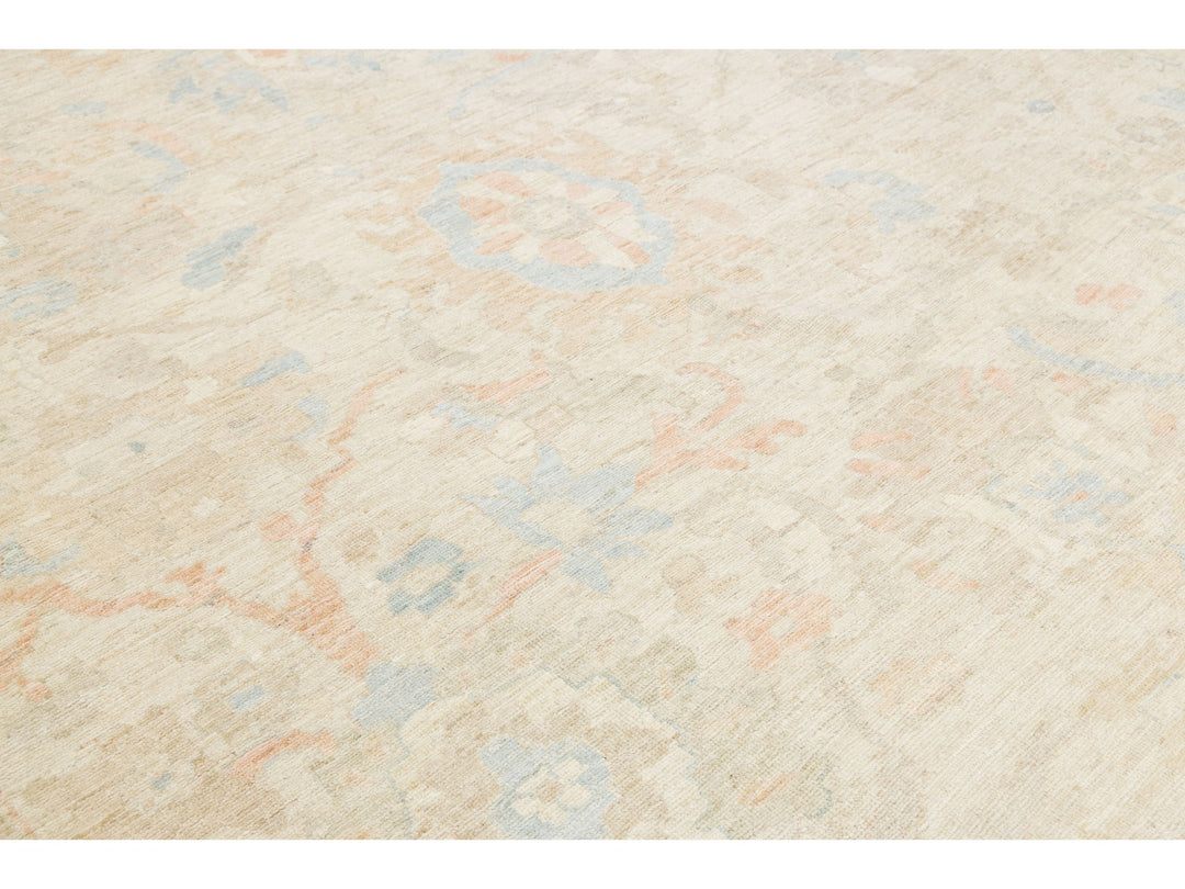 Modern Oushak Wool Rug 12 X 15