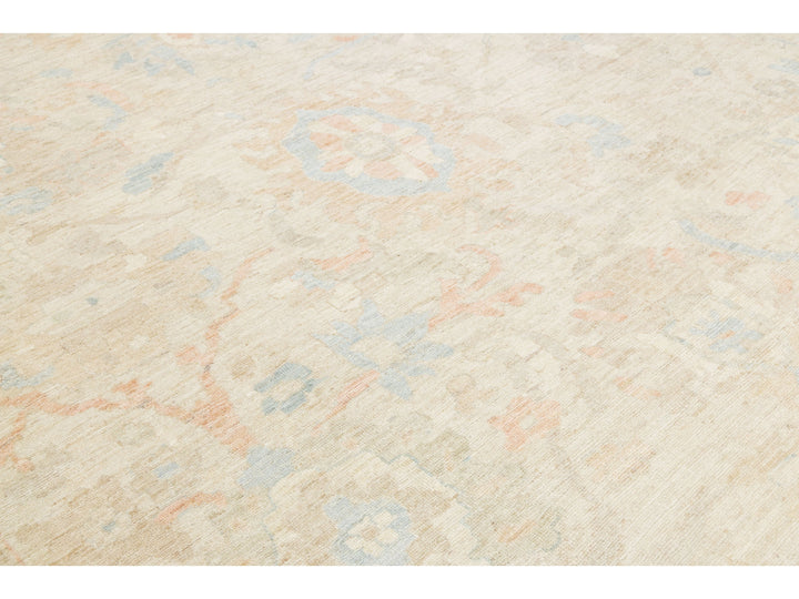 Modern Oushak Wool Rug 12 X 15