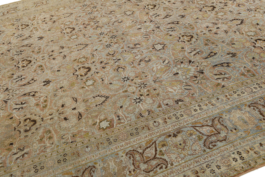 Antique Tabriz Wool Rug 12 X 16