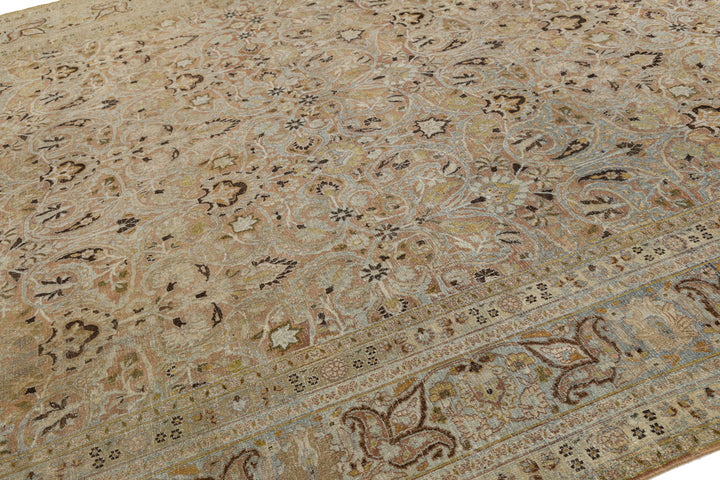 Antique Tabriz Wool Rug 12 X 16