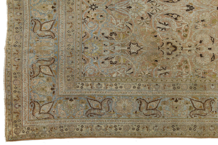 Antique Tabriz Wool Rug 12 X 16