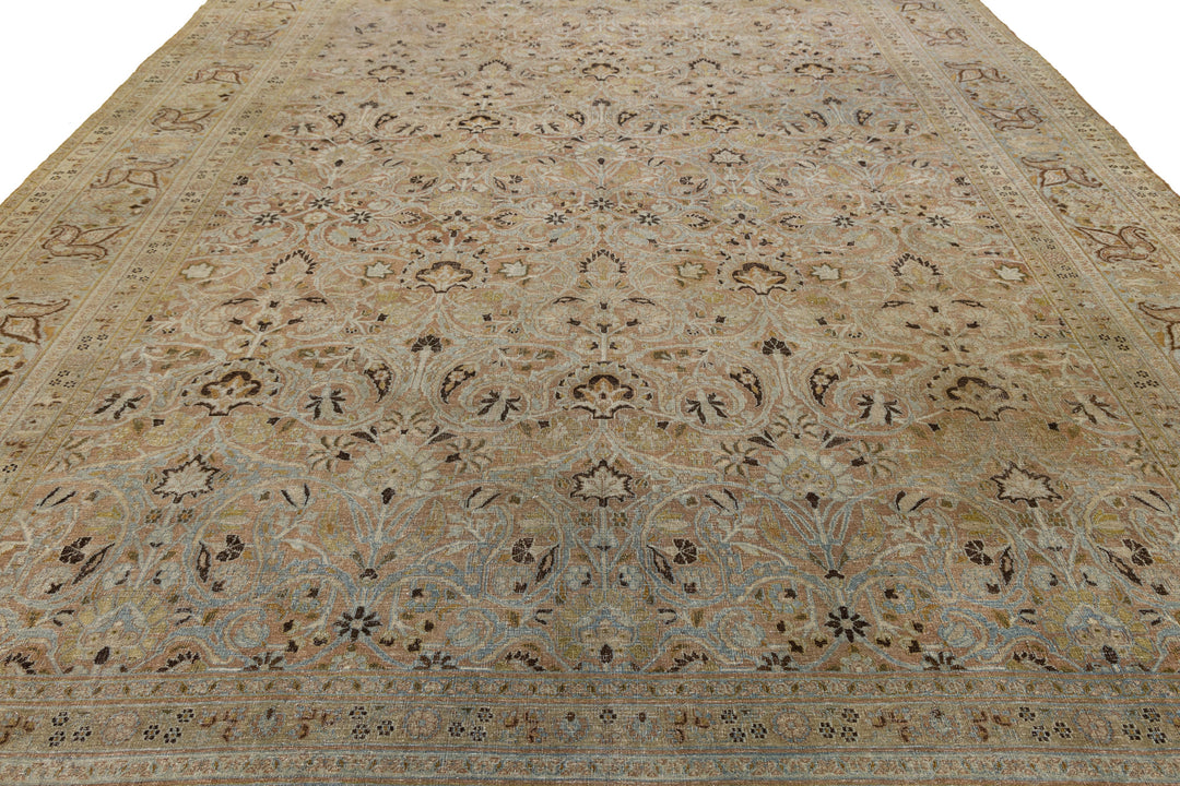 Antique Tabriz Wool Rug 12 X 16