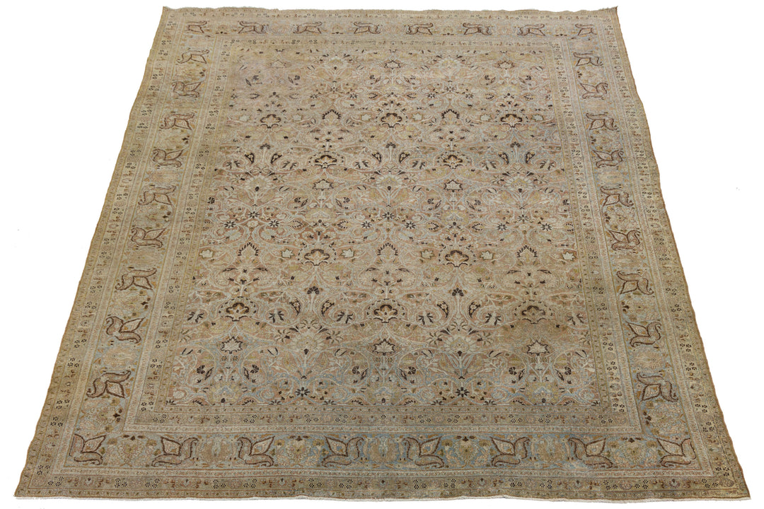 Antique Tabriz Wool Rug 12 X 16