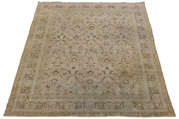 Antique Tabriz Wool Rug 12 X 16