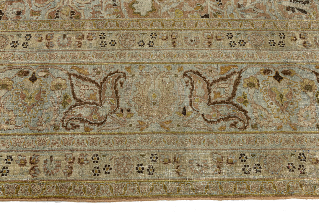 Antique Tabriz Wool Rug 12 X 16