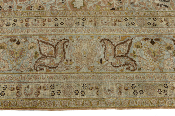 Antique Tabriz Wool Rug 12 X 16