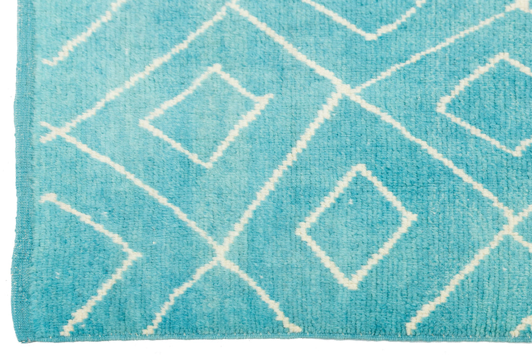 Modern Turkish Moroccan Wool Runner 3 X 10