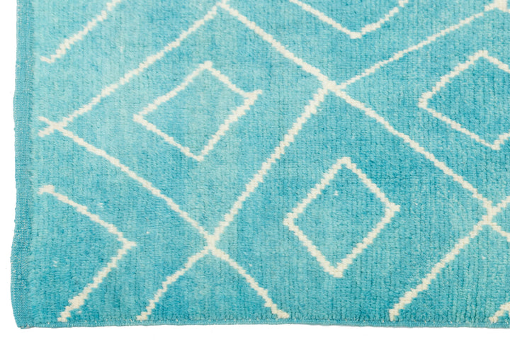 Modern Turkish Moroccan Wool Runner 3 X 10