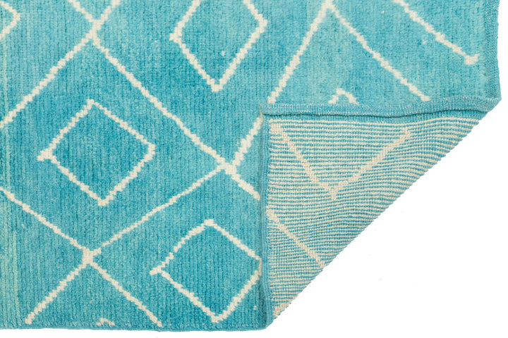 Modern Turkish Moroccan Wool Runner 3 X 10