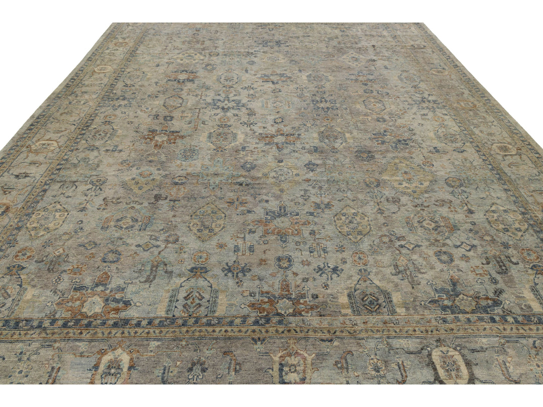 Modern Tabriz Wool Rug 11 X 15