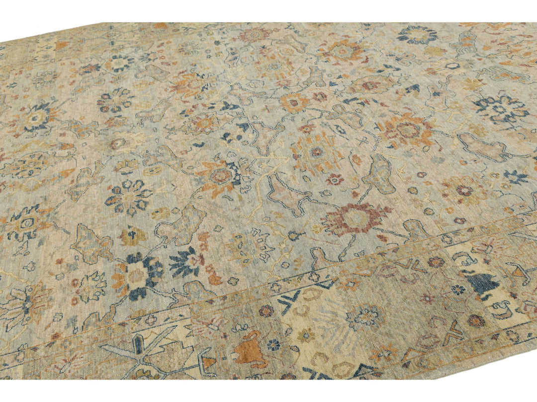 Modern Tabriz Wool Rug 9 X 13