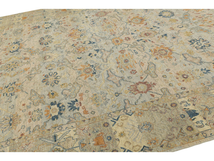 Modern Tabriz Wool Rug 9 X 13