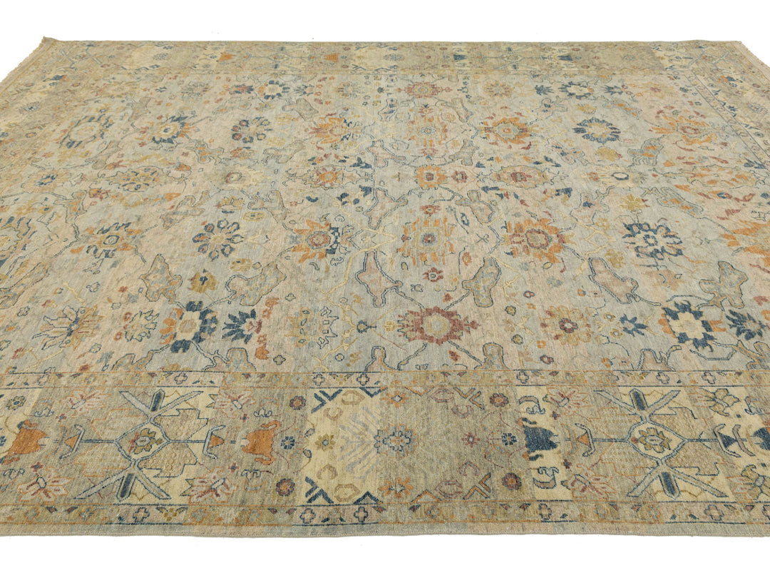 Modern Tabriz Wool Rug 9 X 13
