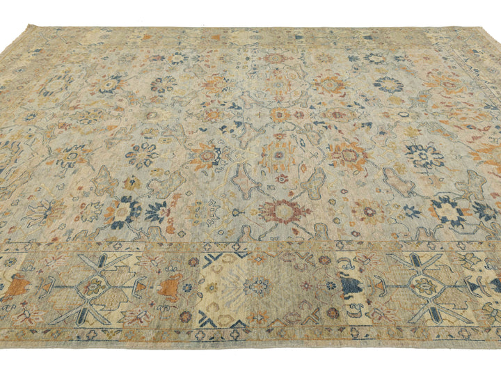 Modern Tabriz Wool Rug 9 X 13