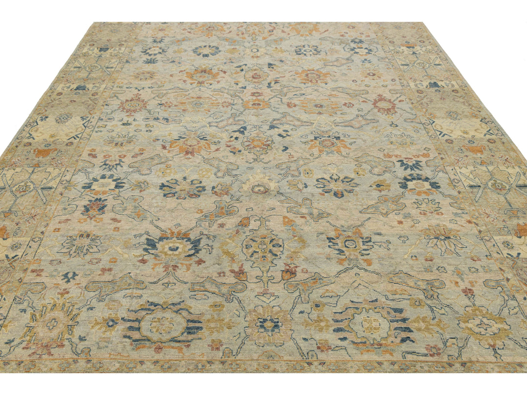 Modern Tabriz Wool Rug 9 X 13