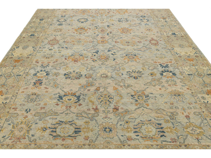 Modern Tabriz Wool Rug 9 X 13