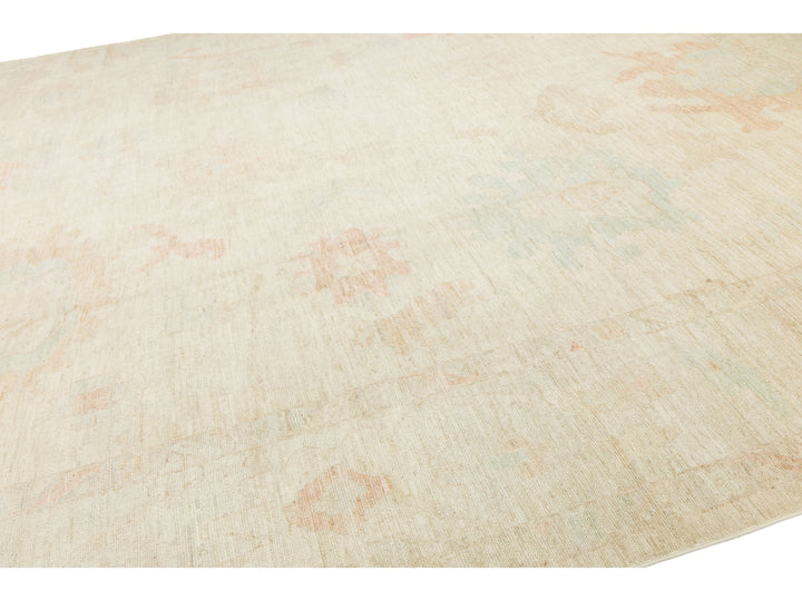 Modern Oushak Wool Rug 12 X 15