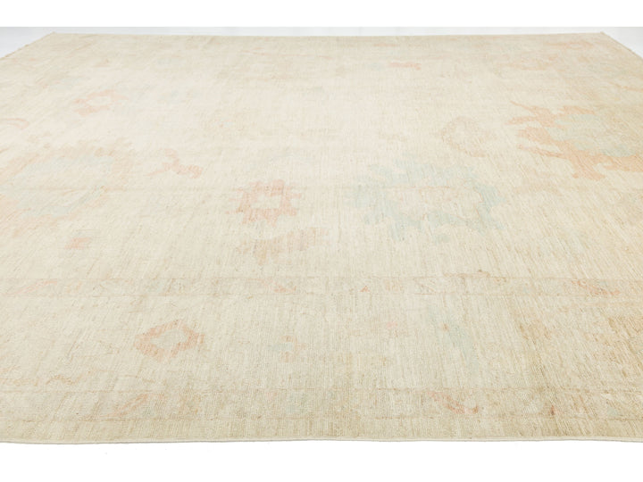 Modern Oushak Wool Rug 12 X 15