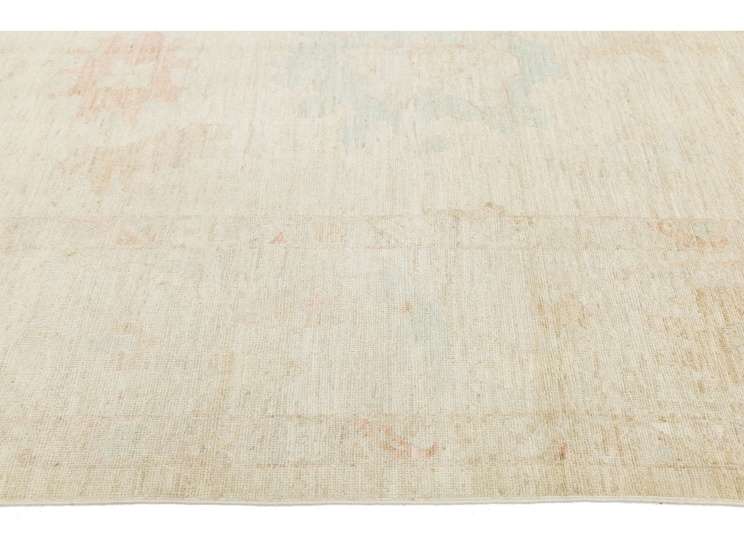 Modern Oushak Wool Rug 12 X 15