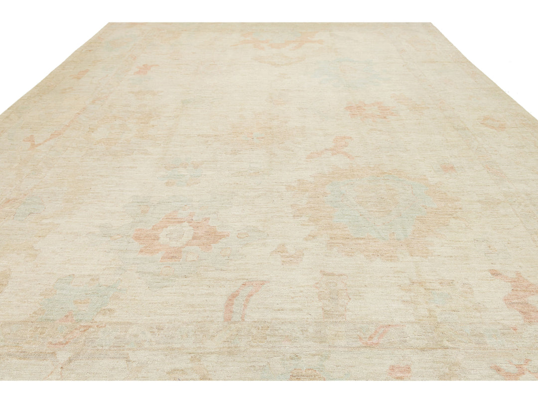 Modern Oushak Wool Rug 12 X 15