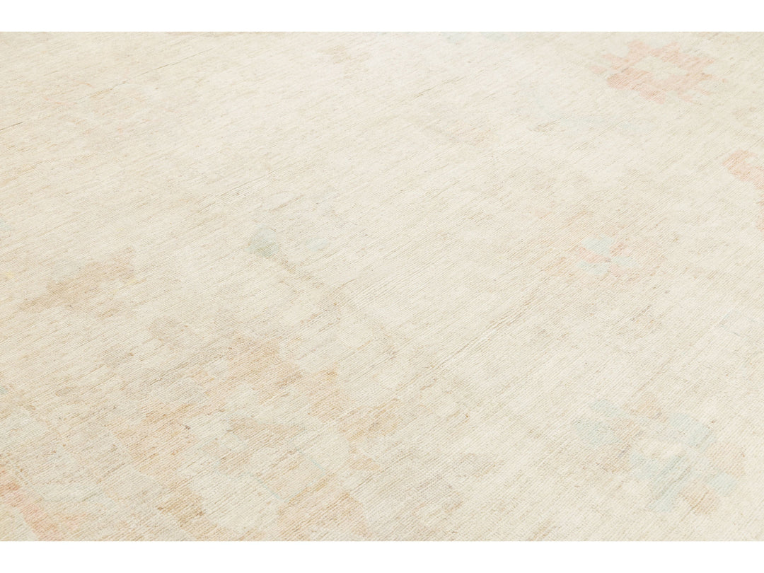 Modern Oushak Wool Rug 12 X 15