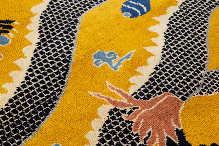 Antique Art Deco Chinese Wool Runner 5 X 14