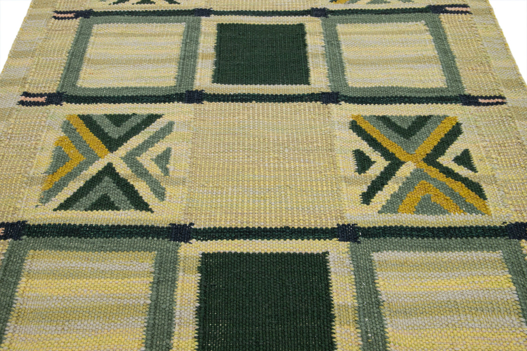 Modern Swedish Wool Rug 4 X 5